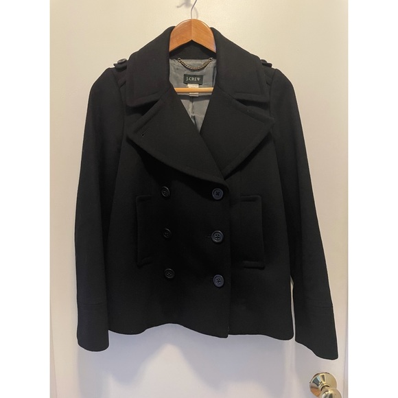 J. Crew Black Pea Coat - Picture 2 of 8